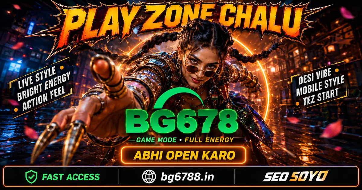 BG678 Android app download banner with neon action art